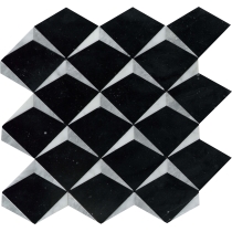 BIZOU - 13X13, BLACK/WHITE, POLISHED